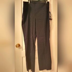 Pull-on pinstripe dress pants